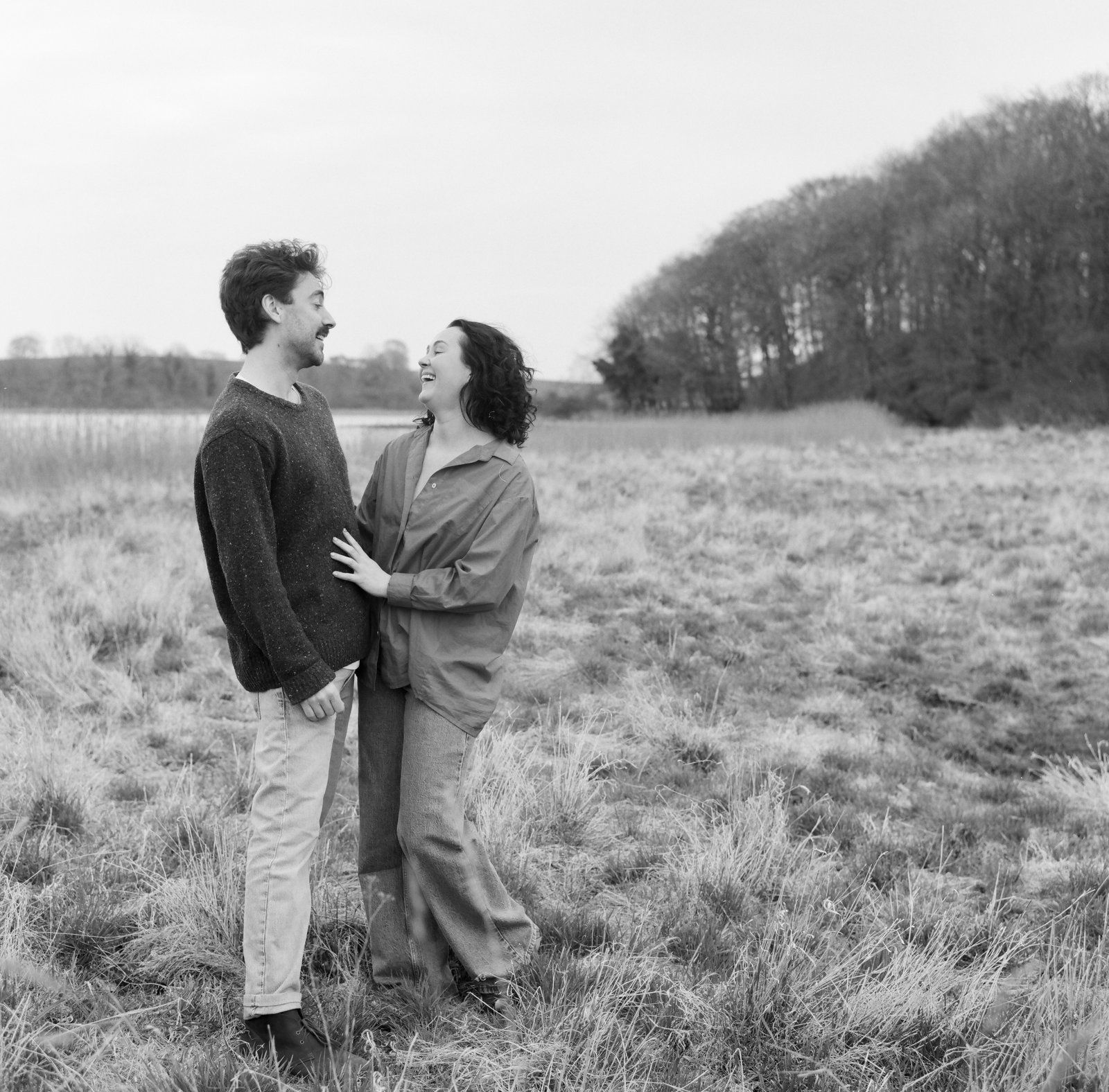 Matt + Mikayla engagement in North Zealand Forest photographed on medium format film by Samir Faza