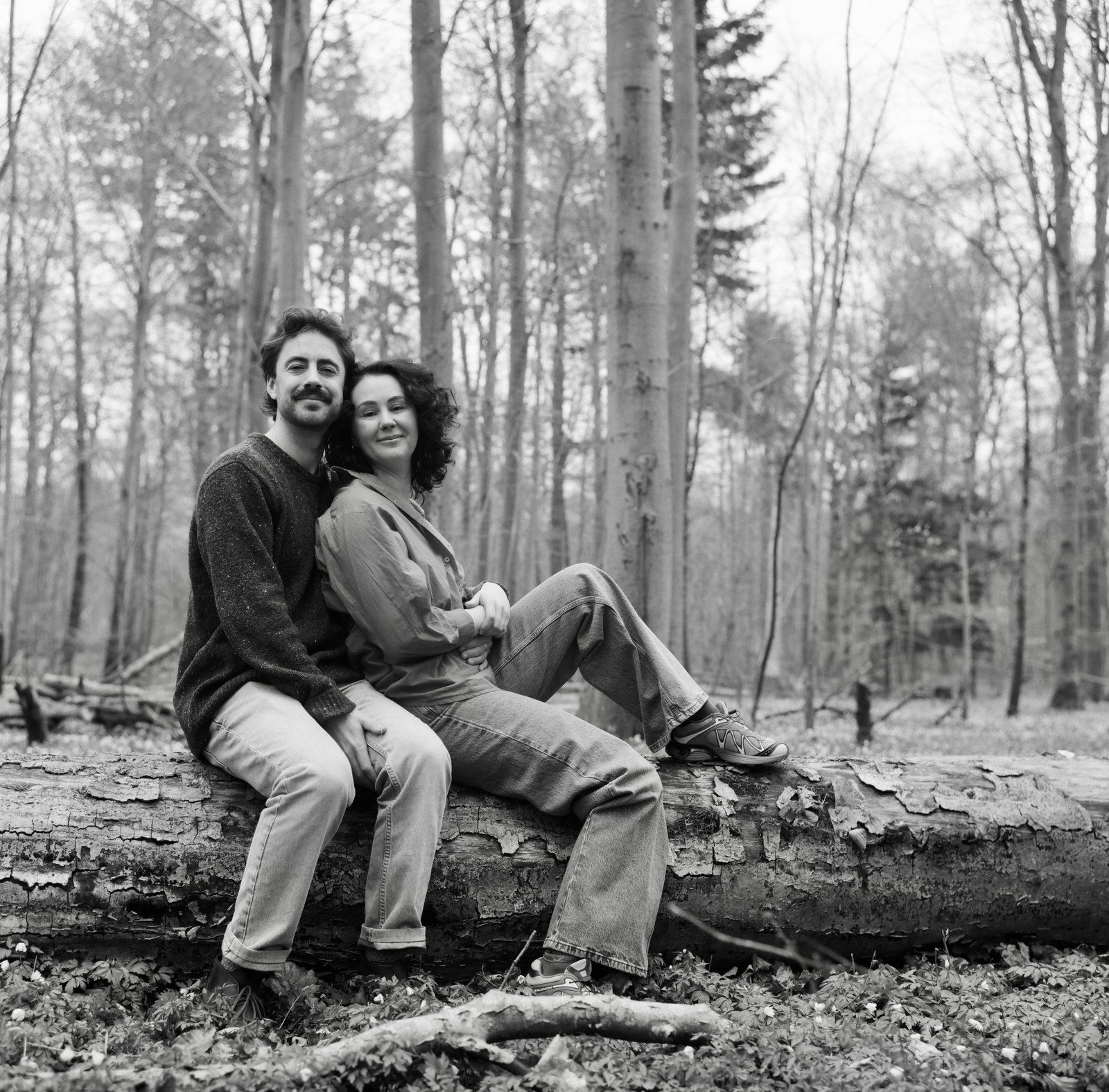 Matt + Mikayla engagement in North Zealand Forest photographed on medium format film by Samir Faza